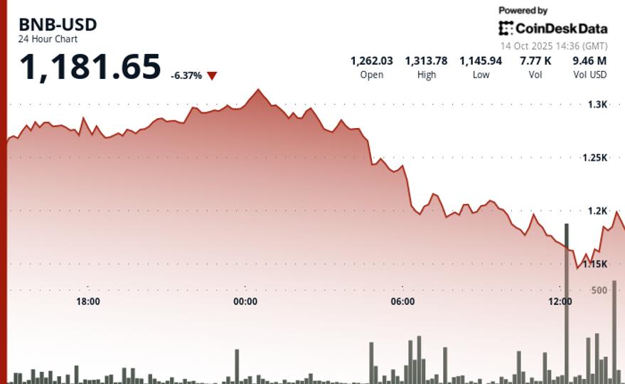 BNB Slides 6.5% After Hitting All-Time High Following $500B Crypto BNB Slides 6.5% After Hitting All-Time High Following $500B Crypto Rout