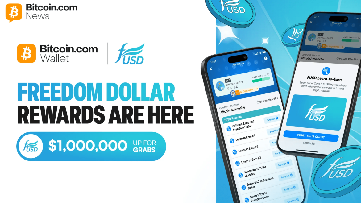 Bitcoin.com Launches $1M Freedom Dollar (fUSD) Rewards Campaign to Accelerate Bitcoin.com Launches $1M Freedom Dollar (fUSD) Rewards Campaign to Accelerate Adoption of Private, Censorship-Resistant Payments