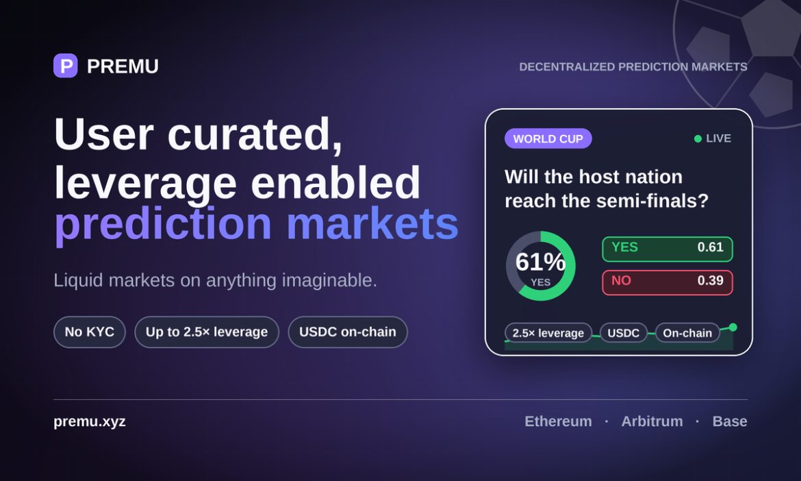 Premu Opens User-Created, Leveraged Prediction Markets Ahead Of The 2026 World Cup